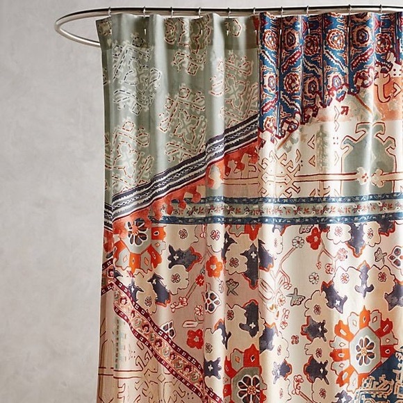 Anthropologie Bath Anthropologie Risa Pillar Shower Curtain Poshmark